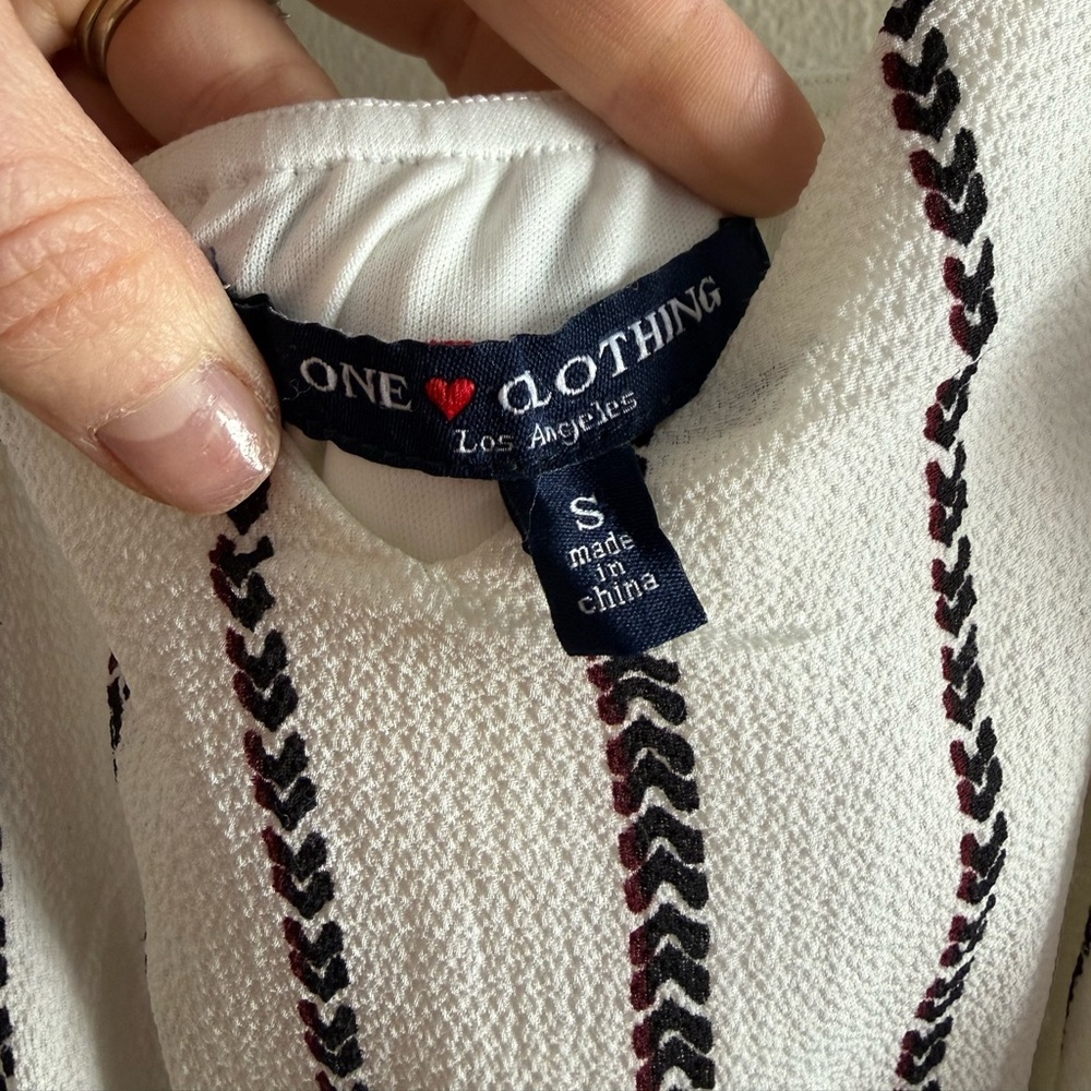 One Clothing White and Black Striped Jumpsuit - Picture 3 of 9